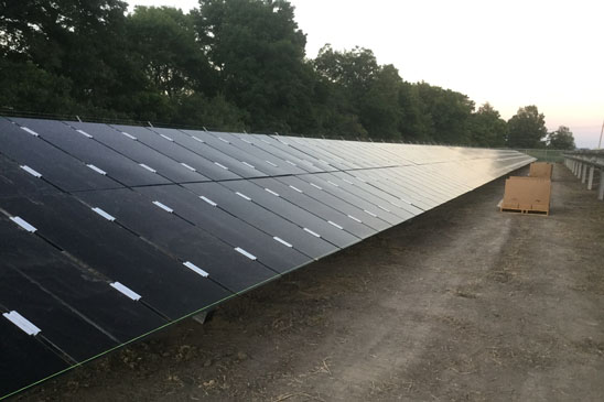 Solar panels are installed at the DeSoto County site